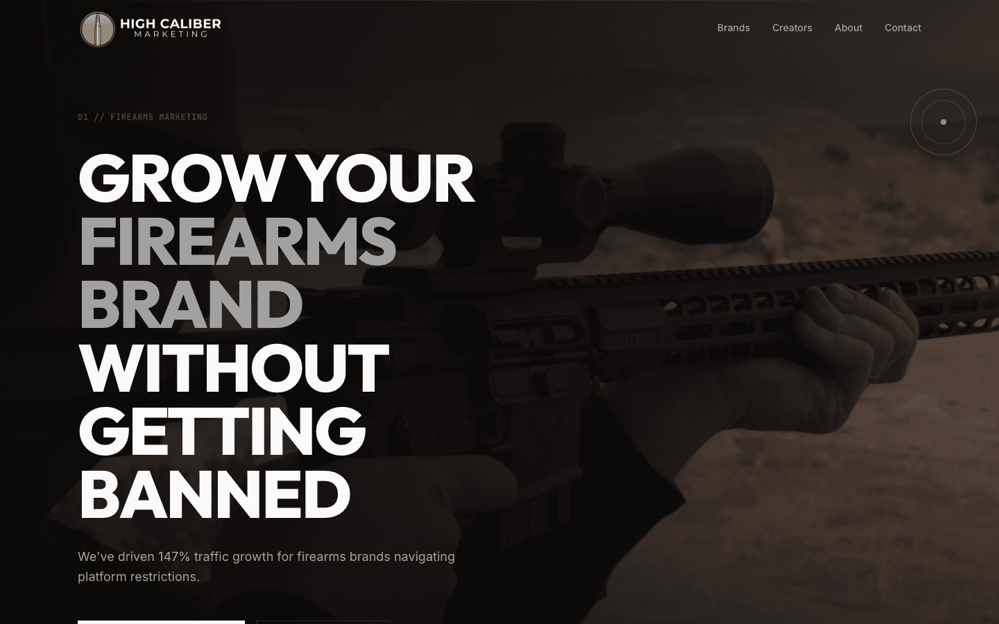 High Caliber Marketing homepage screenshot